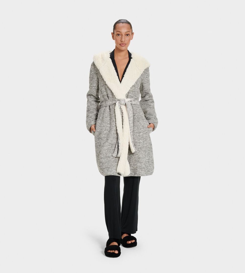 Ugg Robe Womens - Ugg Portola Reversible Grey - 347CXPDRS